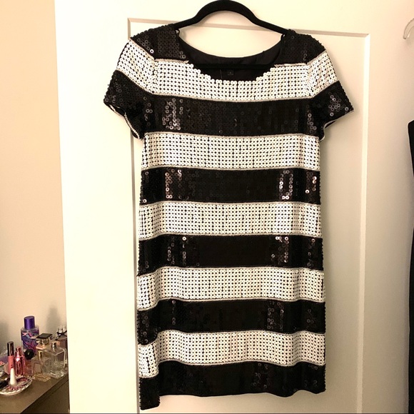 NEW Rachel Zoe Karolina Stripe Sequin Dress - Picture 6 of 6